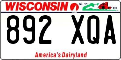 WI license plate 892XQA