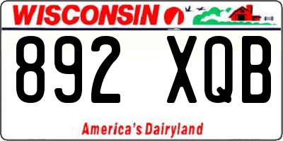WI license plate 892XQB