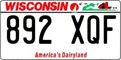 WI license plate 892XQF