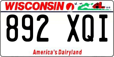 WI license plate 892XQI