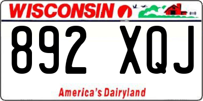 WI license plate 892XQJ