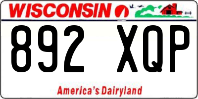 WI license plate 892XQP