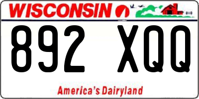 WI license plate 892XQQ