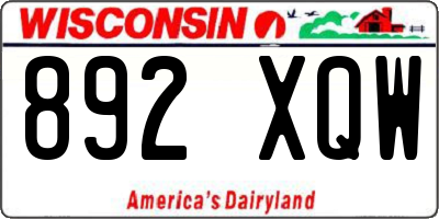 WI license plate 892XQW