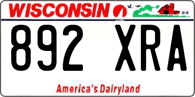 WI license plate 892XRA