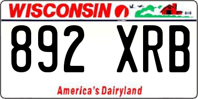 WI license plate 892XRB