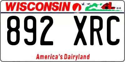 WI license plate 892XRC