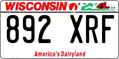 WI license plate 892XRF