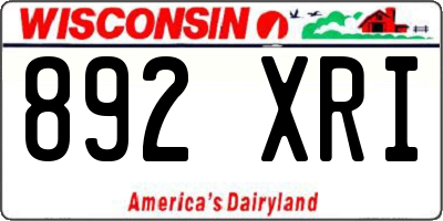 WI license plate 892XRI