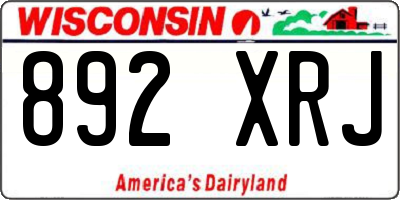 WI license plate 892XRJ