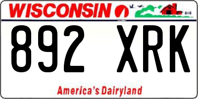 WI license plate 892XRK