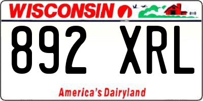 WI license plate 892XRL