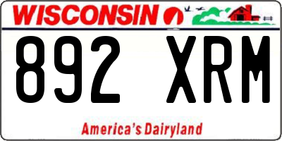 WI license plate 892XRM