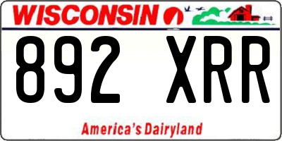 WI license plate 892XRR