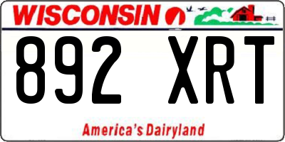 WI license plate 892XRT