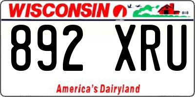 WI license plate 892XRU