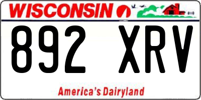 WI license plate 892XRV
