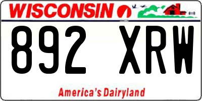 WI license plate 892XRW
