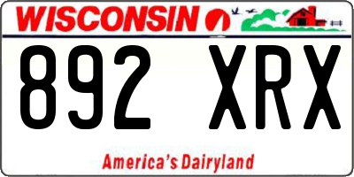 WI license plate 892XRX