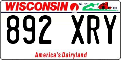WI license plate 892XRY