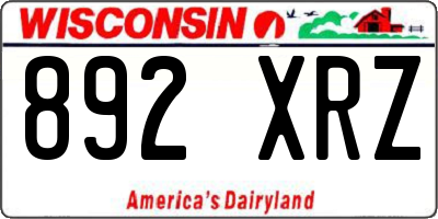 WI license plate 892XRZ