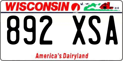 WI license plate 892XSA
