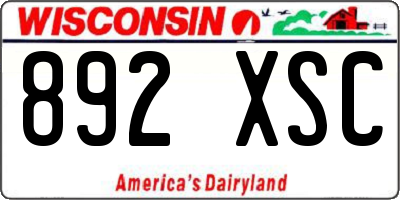 WI license plate 892XSC