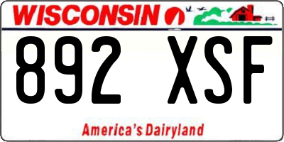 WI license plate 892XSF