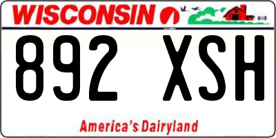 WI license plate 892XSH