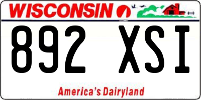 WI license plate 892XSI
