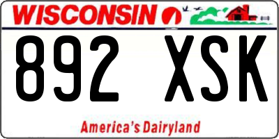 WI license plate 892XSK