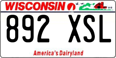 WI license plate 892XSL