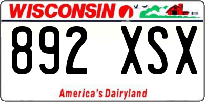WI license plate 892XSX