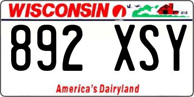 WI license plate 892XSY