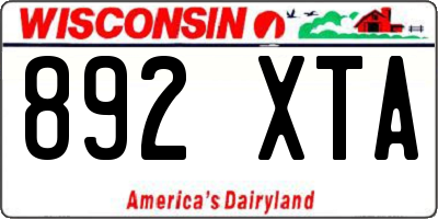 WI license plate 892XTA