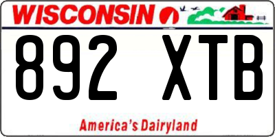 WI license plate 892XTB