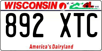 WI license plate 892XTC