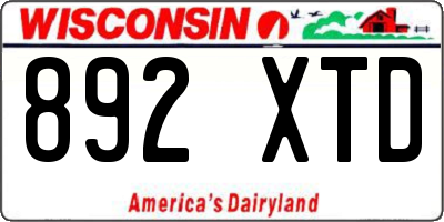 WI license plate 892XTD