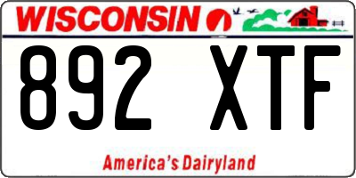 WI license plate 892XTF