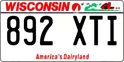 WI license plate 892XTI