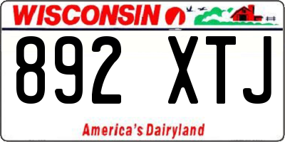 WI license plate 892XTJ
