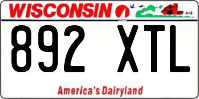WI license plate 892XTL