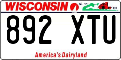 WI license plate 892XTU