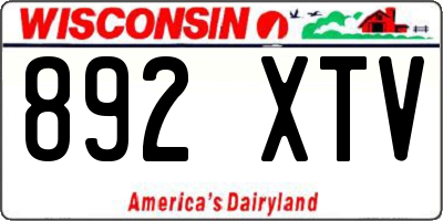 WI license plate 892XTV