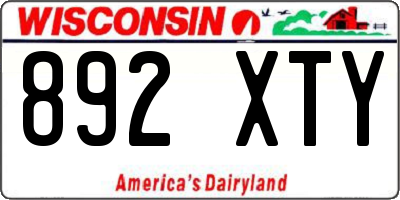 WI license plate 892XTY