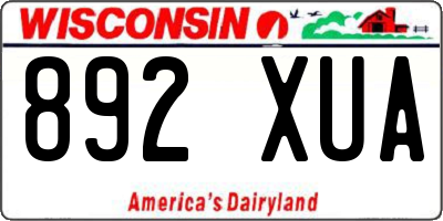 WI license plate 892XUA