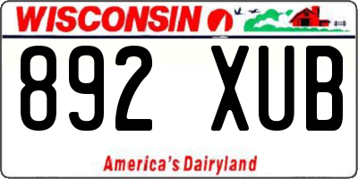 WI license plate 892XUB