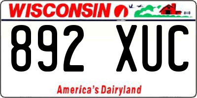 WI license plate 892XUC