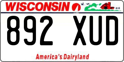 WI license plate 892XUD