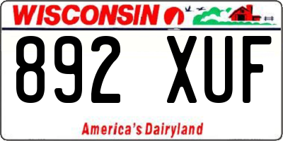WI license plate 892XUF